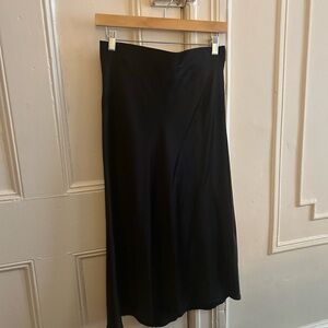 Quince Classic Black Midi Skirt